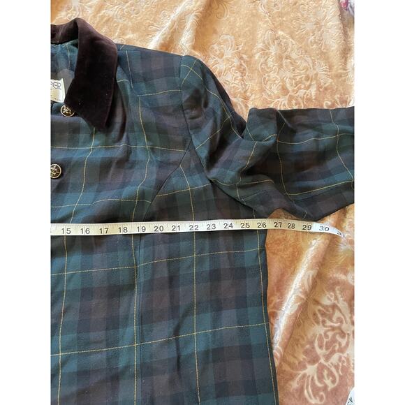 Vintage 90s Plaid Blazer with Velour Collar Size 22 - Picture 6 of 6